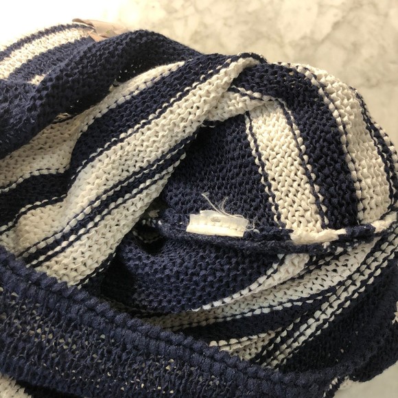 Sporty Chico's Coastal Chevron Stripe Cotton Blend Knit 3/4 Sleeve Sweater M - Picture 5 of 10